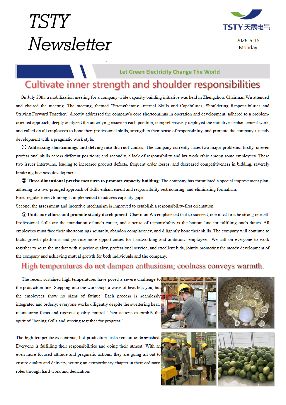 Cultivate inner strength and shoulder responsibilities